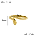 Goldener Schlangenring mit Schuppentextur und 1,7 cm Durchmesser Maße - Gold Wickelschuppen Schlange Offener Ring (WJ37421D0)