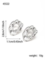 Detail view of irregular hammered silver earrings with dimensions and weight specs - Silver Irregular Oval Style (BE45522AW0)