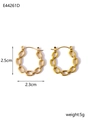 Dettaglio orecchini a catena dorati 2.5x2.3cm con finitura lucida e misure specificate - Stile Catena Ovale Piatta (AE44261DW0)