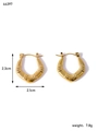 Dimensioni dettagliate degli orecchini a cerchio in oro con texture bambù altezza 2,3 cm - Stile Ferro di Cavallo Bambù Segmentato (AE44397DW0)