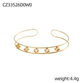 Dettaglio del bracciale dorato a doppio strato con cinque motivi a quadrifoglio - Doppio Strato Vuoto Cinque Quadrifogli Oro (CZ33526D0W0)