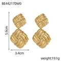 Orecchini quadrati dorati con trama intrecciata e design geometrico a strati - Quadrato Intrecciato Oro (BE44217DW0)