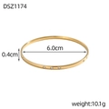 Detail of gold-plated bangle with small inlaid crystals, 6.0cm diameter and 0.4cm width - Gold Rhinestone Inlaid Style (DSZ1174)