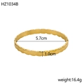 Bracciale rigido dorato punk regolabile con motivo a squame, dimensioni 5,7 cm per 1,0 cm - Stile con Bordo Ondulato (HZ1034B)