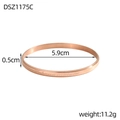 Detailed view of rose gold Hakuna Matata cuff bracelet with 5.9cm diameter specs - Rose Gold Thick Engraved Style (DSZ1175C)