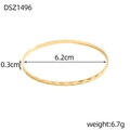 Dettagli dimensionali per bracciale dorato con trama a rombi e diametro di 6,2 cm - Stile Oro Sfaccettato Geometrico a Diamante (DSZ1496)