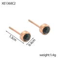 Détails de boucles d'oreilles rose doré avec cristaux verts et dimensions précises - Vert Foncé (XE1368C2)