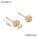 Vue détaillée de clous d'oreilles champagne de 0,4 cm en or rose avec mesures précises - Or Champagne (XE1368C12)