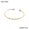 Details des minimalistischen vergoldeten Kugelarmbands mit 4,4g Gewicht und Politur - Goldener Rohr-Kugelkopf-Stil (DSZ1246D)