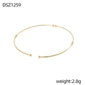 Detailansicht eines 2,8g minimalistischen goldenen Armreifs mit polierten Goldperlen - Goldperlen-Schlaufenkörper-Stil (DSZ1259)