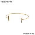 Minimalistisches goldfarbenes offenes C-Armband mit schwarzen Emaille-Stäben, 3,5g - Gold Vertikaler Schwarzer Balken (FZ0207B0468)
