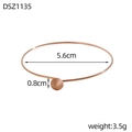 Dettaglio del bracciale oro rosa con dimensioni e ciondolo a cono da 0,8 cm - Bracciale con Ciondolo Conico (DSZ1135) / Oro rosa