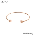 Bracciale rigido aperto oro rosa con cubi geometrici e dettaglio peso 7,3g - Cubo Pieno Oro Rosa (DSZ1424)