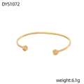 Bracciale rigido dorato minimalista con terminali esagonali geometrici da 6,1 grammi - Estremità Esagonali Oro (DYS1072)