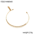 Dettaglio di un bracciale a doppio strato dorato da 2,9g con catena a sfere e nappa - Bracciale a Doppio Strato con Catena di Sfere e Nappina (FZ02144B0W0) / Oro