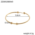 Vista dettagliata del bracciale a scorrimento in acciaio dorato con dimensioni e peso - Bracciale Regolabile con Catena di Sfere Scorrevoli (ZZ08920B0W0) / Oro