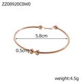 Dettaglio del bracciale in acciaio inossidabile oro rosa con perline e diametro 5,8 cm - Bracciale Oro Rosa con Sfera Scorrevole Anti-caduta (ZZ08920C0W0) / Oro rosa