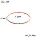 Roségouden getextureerde armband met gedetailleerde afmetingen en 5,8cm binnendiameter - Roségoud Gehamerd Patroon (DSZ1222)