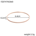 Detailopname van roségouden armband met verticale strepen en afmetingen - Rozegoud Verticale Streep(FZ07479C0W0)