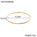 Gedetailleerde maten voor gouden getextureerde armband met 6,3 cm diameter en 0,2 cm breedte - Goud Diagonaal Antislip(FZ07482B0W0)