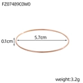 Details van 5,7 cm diameter en 0,1 cm dikte van de roségouden minimalistische armband - Rozegoud Minimalistische Ring(FZ07489C0W0)