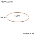 Detailweergave van de roségouden armband met 6,2 cm diameter en 0,1 cm dikte - Roségoud Minimalistische Fijne Ring (FZ07490C0W0)