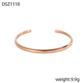 Bracciale a fascia oro rosa con incisione Love is a fire which burns unseen - Stile Citazione Ispiratrice Oro Rosa (DSZ1118)