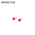 Dolci orecchini a lobo a cuore rosso con finitura dorata e smalto BRH00133B - Stile Cuore (BRH00133B)