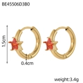 Orecchini a cerchio dorati chic con gemma a stella rossa per collezione gioielli - Stile Stella Rossa (BE45506D3B0)