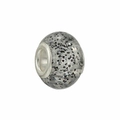 Macro shot of gray translucent resin charm bead with silver metal core for bracelets - Starry Texture Gray Ball (L0121039-23)