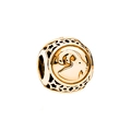 Rose gold zodiac charm featuring an Aries ram relief and hollow star cutout patterns - Capricorn - Gold