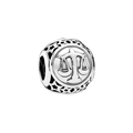 Silver Libra zodiac charm bead with hollow star patterns for DIY bracelets - Normal Specification / Libra
