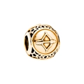 Rose gold Sagittarius zodiac bead charm with archer bow relief and cutout stars - Sagittarius - Gold