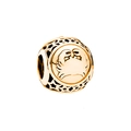 Cancer zodiac bead charm in gold finish with hollow stars for DIY bracelets - Cancer - Gold