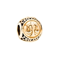 Golden Libra zodiac bead charm with star cutouts for DIY bracelet jewelry - Libra - Gold
