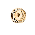 Scorpio zodiac bead charm in rose gold with star cutouts for DIY charm bracelets - Normal Specification / Scorpio-Gold