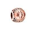 Rose gold Scorpio zodiac bead pendant with embossed scorpion and star cutouts - Normal Specification / Scorpio-Rose Gold