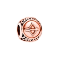 Rose gold zodiac bead charm with bow and arrow engraving and hollow stars - Sagittarius - Rose Gold