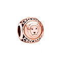 Rose gold Leo lion charm with hollow stars for DIY zodiac bracelet and necklaces - Leo - Rose Gold