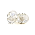 Faceted transparent crystal beads with S925 silver core for DIY charm bracelets - Clear White Faceted (L0121039-42)