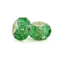 Faceted green crystal charm beads with silver metal core for DIY bracelet making - Grass Green Faceted (L0121039-45)