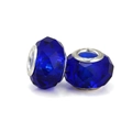 Faceted dark blue crystal beads with S925 sterling silver core for DIY jewelry - Dark Blue Faceted Cut (L0121039-49)