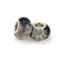 Translucent smoke gray cracked glass charms with silver metal cores for DIY jewelry - Smoke Gray Crackle Style (L0121039-50)