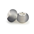 Frosted gray round large hole beads with silver metal core for DIY bracelets - Frosted Gray Large Hole Bead (L0121039-55)