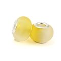 Set of two frosted yellow translucent beads with silver cores for DIY charm bracelets - Yellow Frosted Bead Style (L0121039-58)