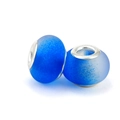 Frosted blue gradient glass beads with silver metal core for DIY jewelry design - Blue Gradient Frosted Style (L0121039-60)