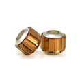 Orange faceted crystal charm with silver large hole core for DIY jewelry making - Amber Rectangular Faceted (L0121039-65)