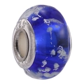 Perle en verre bleu lumineux avec noyau en argent S925 pour bracelets bijoux DIY - Bleu (#7) / Taille Standard (15x10mm)