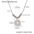 Collier corde arc-en-ciel avec pendentif lettre Q en acier inoxydable et zircon - Lettre Q Argent (RP019-Q)