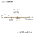 Pulsera de cadena con nudo bicolor en acero inoxidable con baño de oro de 18 quilates - Bloques de color